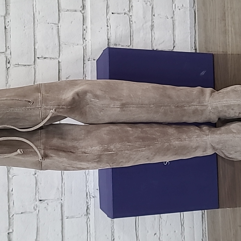 Stuart Weitzman Tiemodel Suede Leather Over-the-knee Boots In Taupe - NWT/NIB - Picture 9 of 16